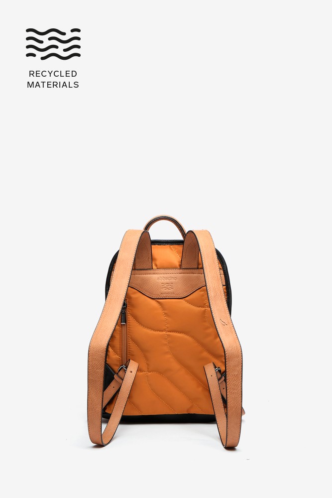 Abbacino Mochila en materiales reciclados y acolchados ámbar Último día