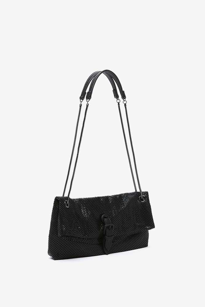 Abbacino Bolso de fiesta en malla metálica negra