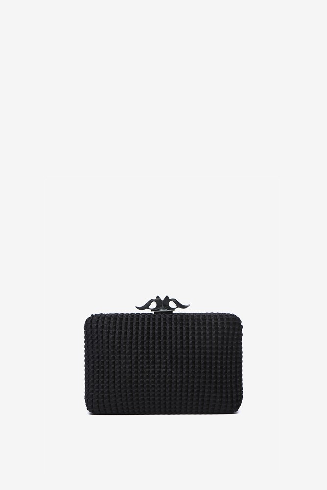 Abbacino Clutch de fiesta en terciopelo negro Solo hoy