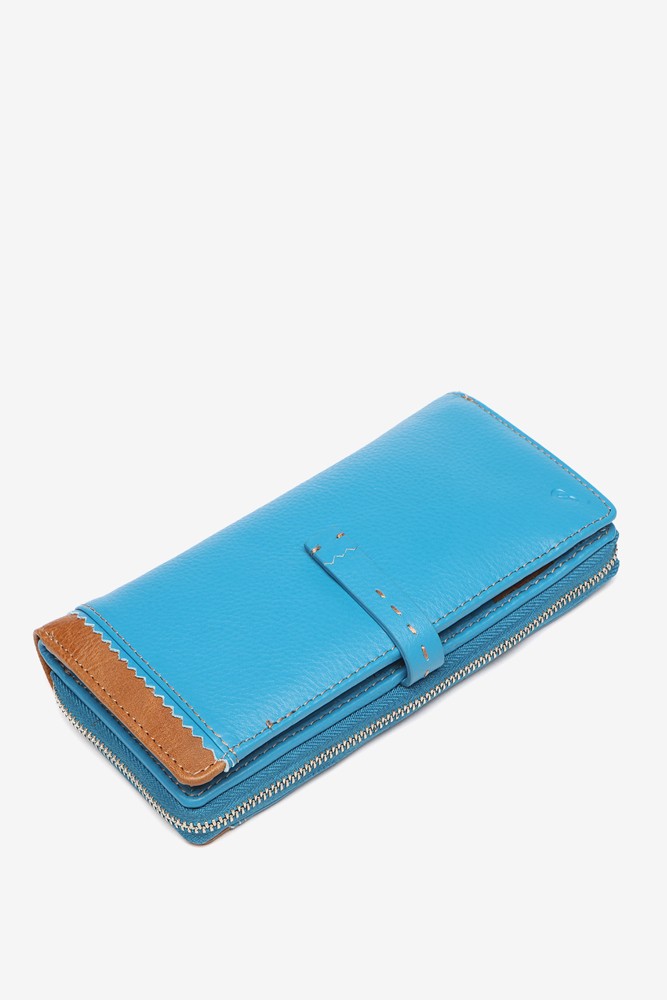 Abbacino Cartera grande de piel en azul Grandes descuentos