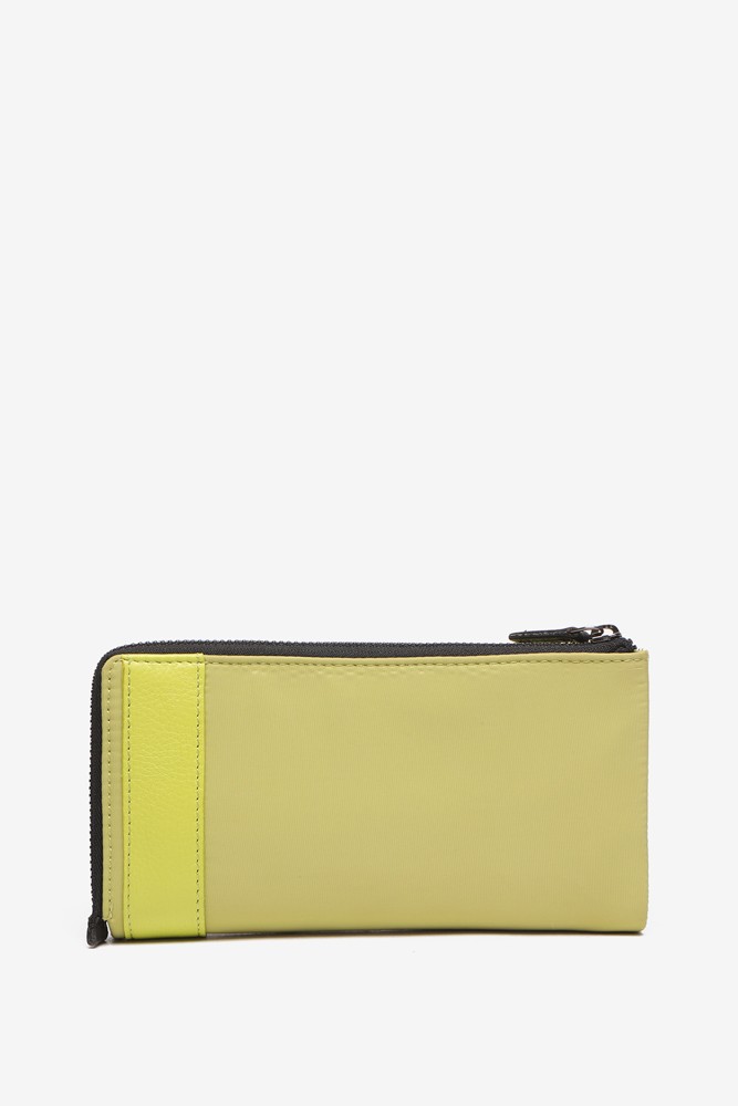 Abbacino Cartera grande de nylon y piel en verde Descuento por venta flash