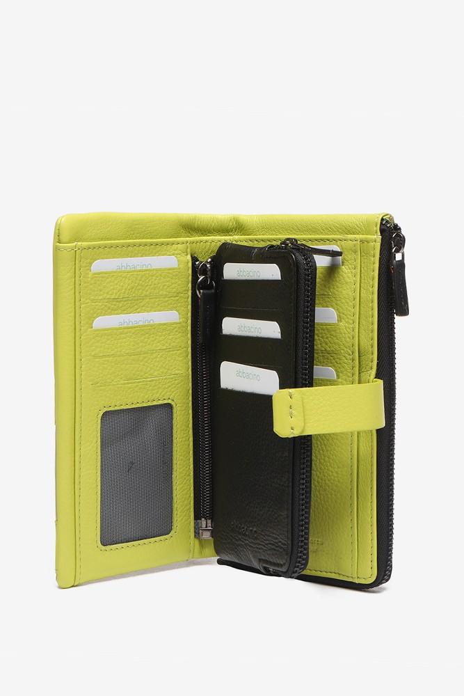 Abbacino Cartera grande de nylon y piel en verde Descuento por venta flash
