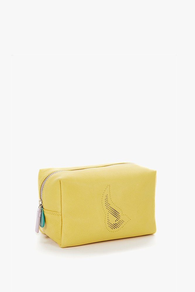 Abbacino Neceser grande de piel en amarillo