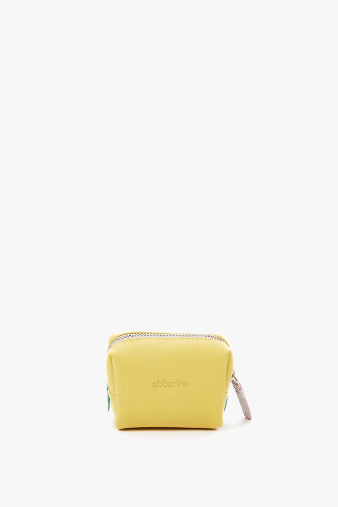 Abbacino Neceser pequeño de mujer en piel con logo troquelado amarillo Precio ultrabajo