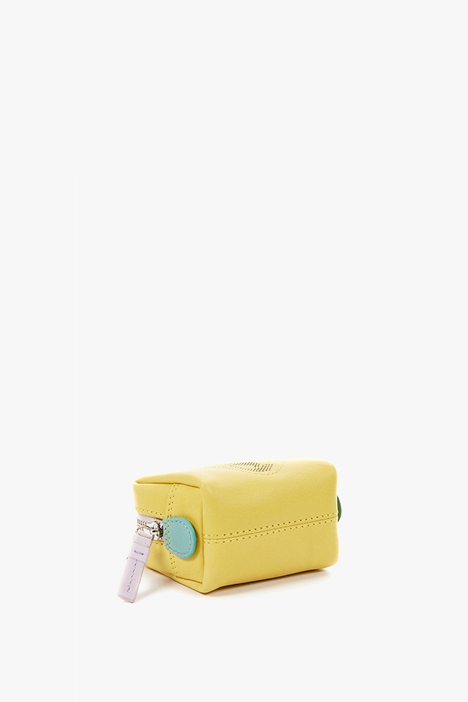 Abbacino Neceser pequeño de mujer en piel con logo troquelado amarillo Precio ultrabajo