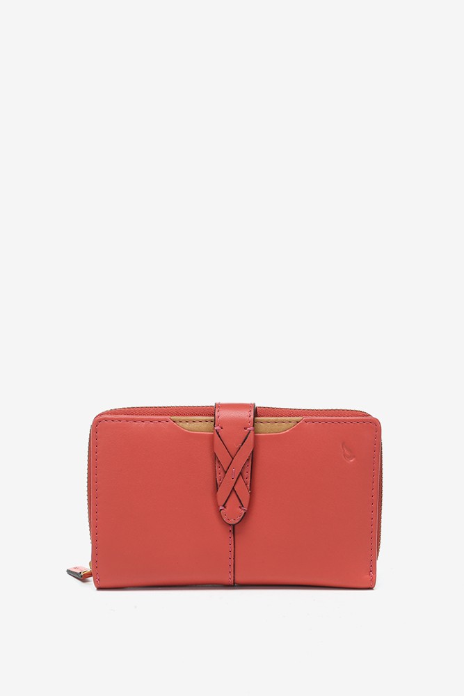 Abbacino Cartera mediana en piel coral En línea