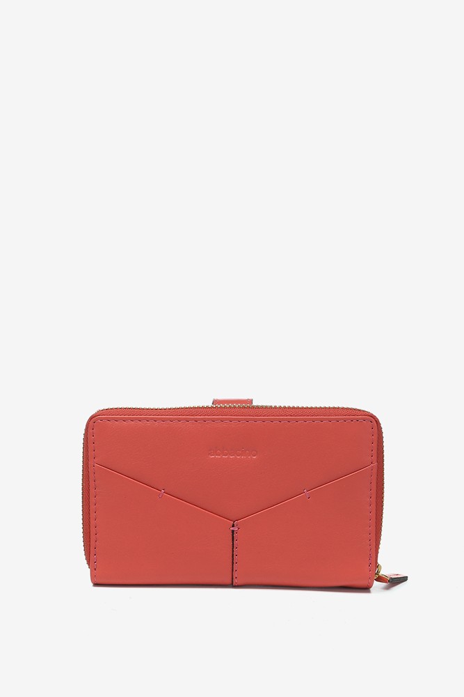 Abbacino Cartera mediana en piel coral En línea