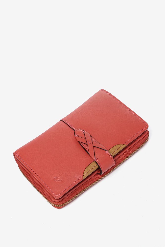 Abbacino Cartera mediana en piel coral En línea