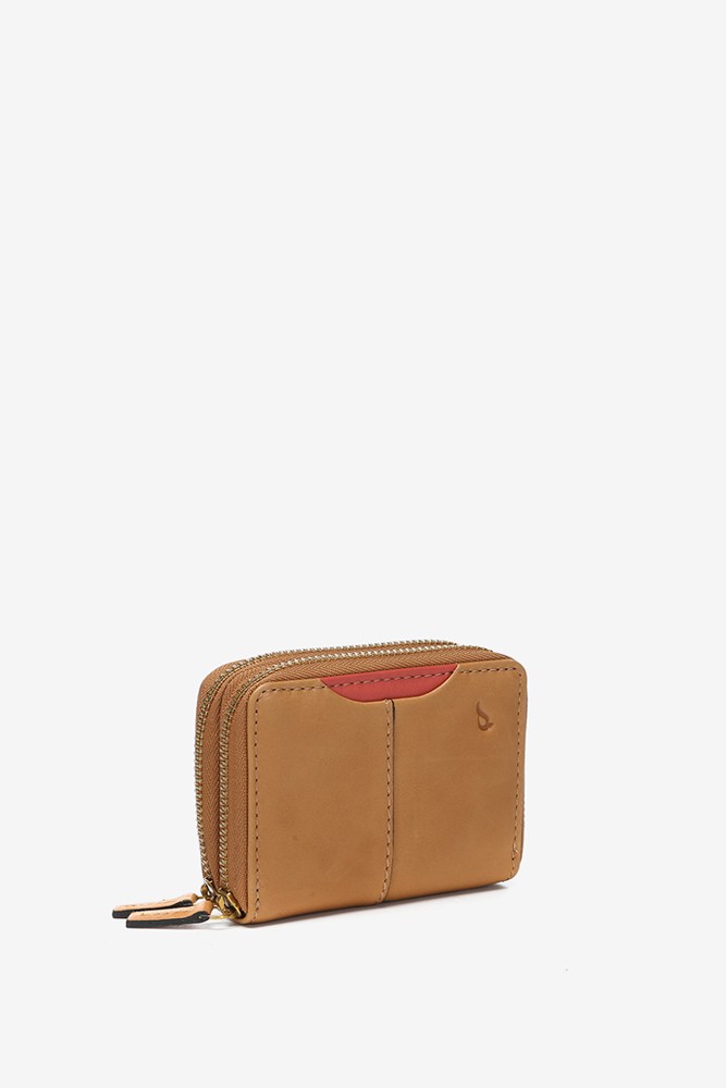 Abbacino Cartera pequeña en piel cognac