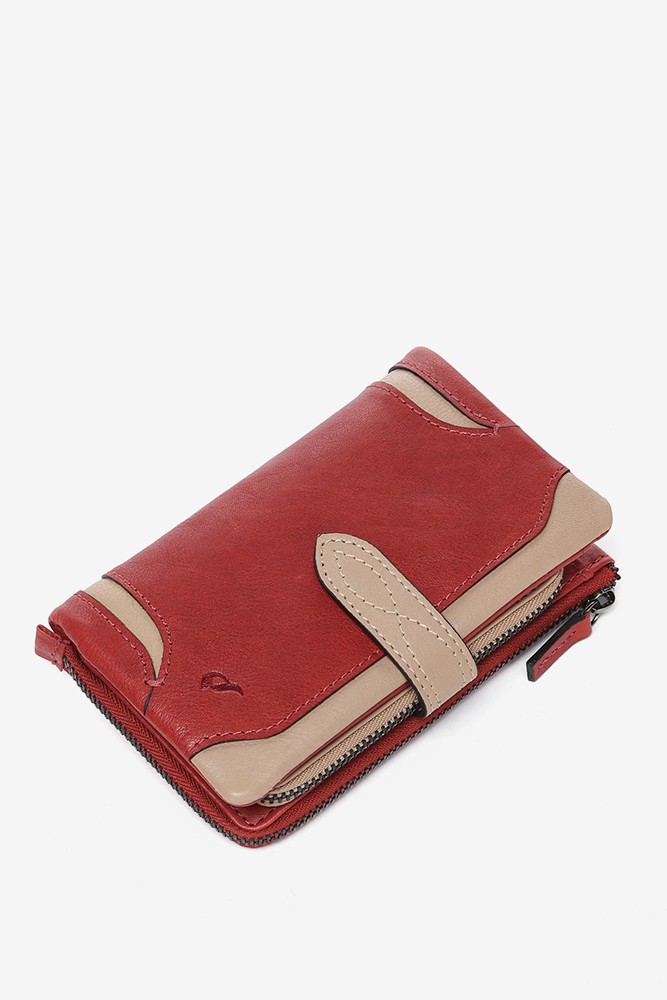 Abbacino Cartera mediana en piel roja Descuento