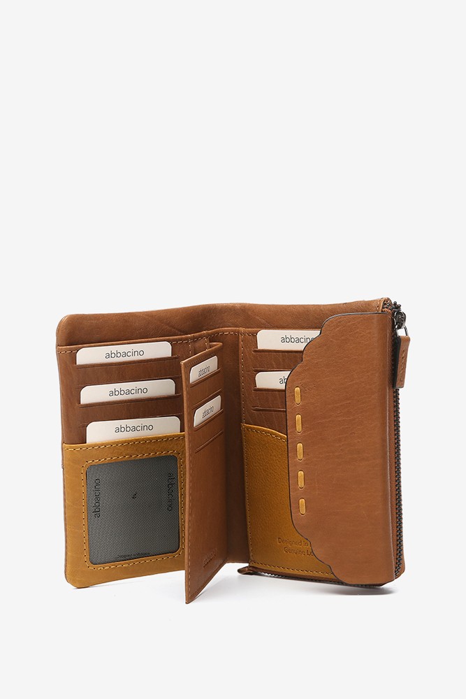 Abbacino Cartera mediana con solapa en piel cognac Envío gratis
