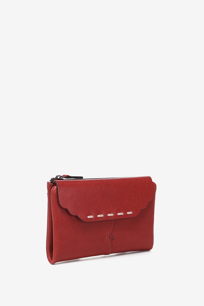 Abbacino Cartera mediana con solapa en piel roja