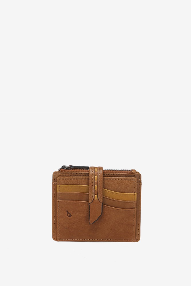 Abbacino Tarjetero en piel cognac Superdescuento