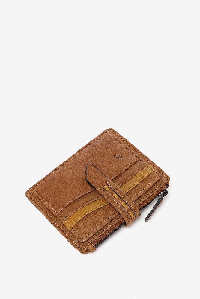 Abbacino Tarjetero en piel cognac Superdescuento