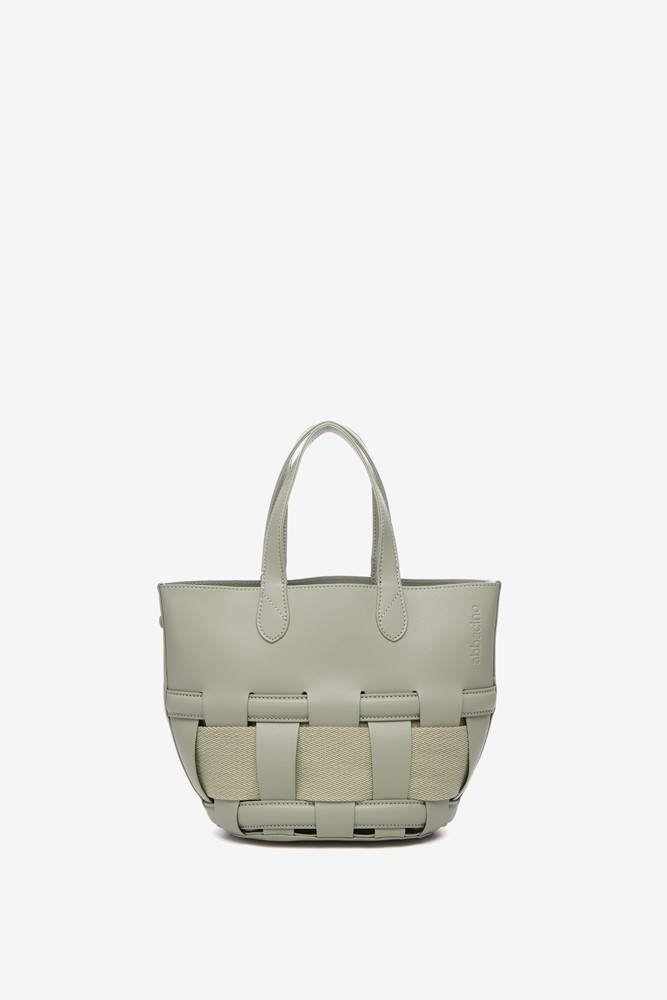 Abbacino Bolso shopper pequeño trenzado en verde Ahorra y exporta
