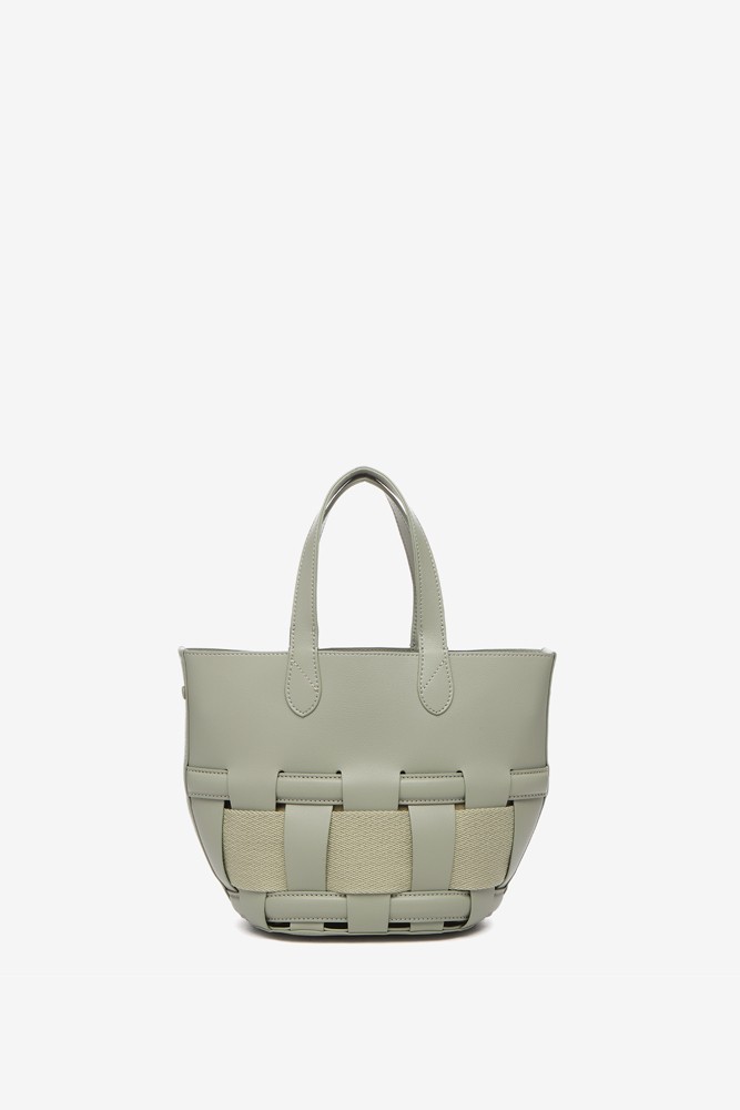 Abbacino Bolso shopper pequeño trenzado en verde Ahorra y exporta