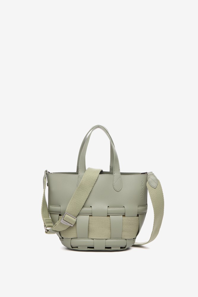 Abbacino Bolso shopper pequeño trenzado en verde Ahorra y exporta