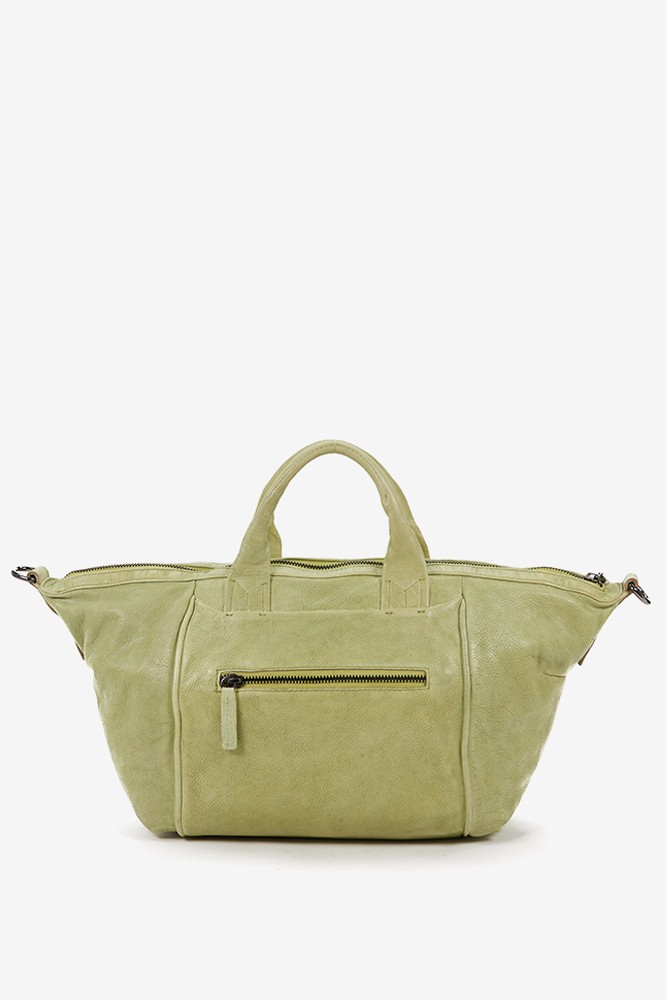 Abbacino Bolso bowling de mujer en piel troquelada verde Libre de impuestos