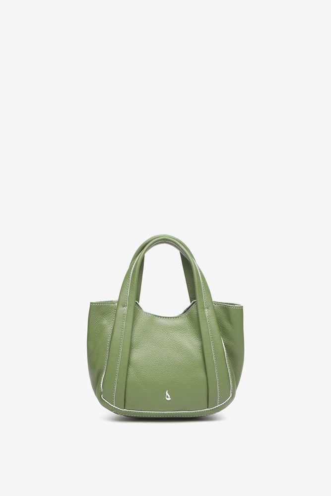Abbacino Bolso de mano pequeño de piel en verde Descuentos del mes