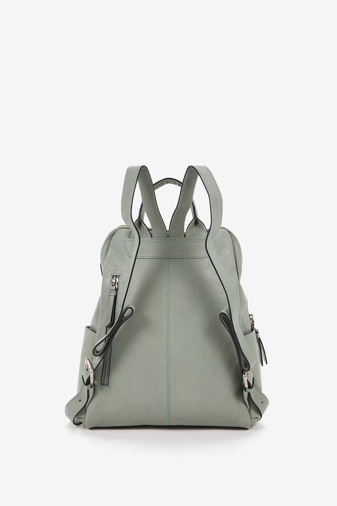Abbacino Mochila de mujer en piel troquelada verde Precio ultrabajo