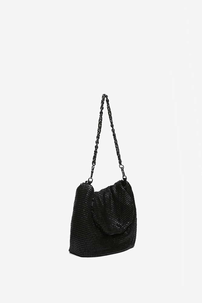 Abbacino Bolso de hombro en malla metálica negra