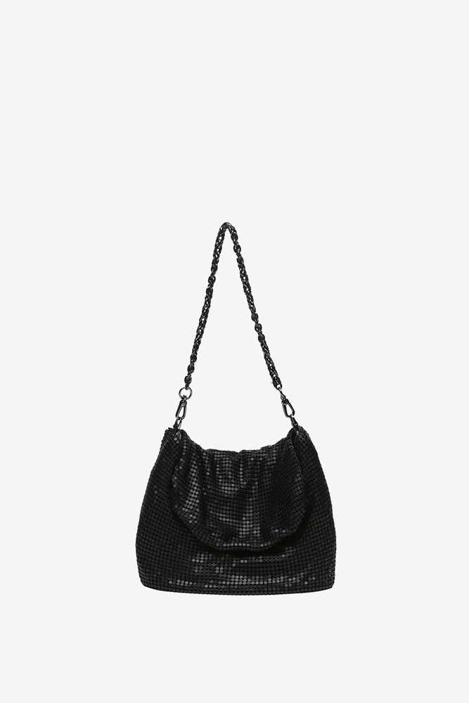 Abbacino Bolso de hombro en malla metálica negra Venta caliente