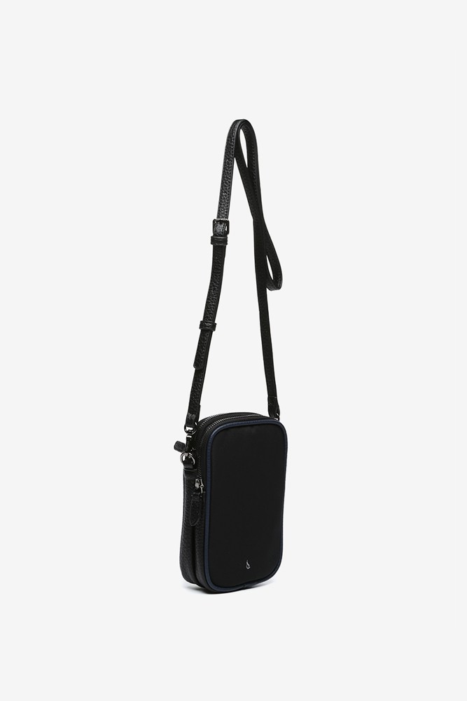 Abbacino Bolso para el móvil en materiales reciclados negro