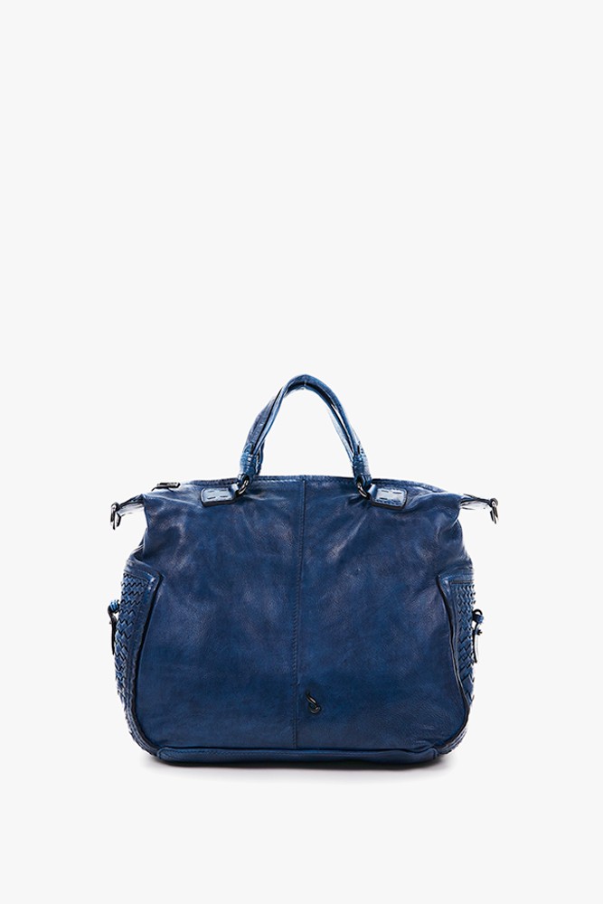 Abbacino Bolso bowling de mujer de piel con trenzado en azul Envío gratis