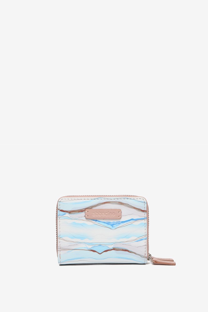 Abbacino Cartera pequeña de piel con estampado abstracto en azul Promoción por tiempo limitado