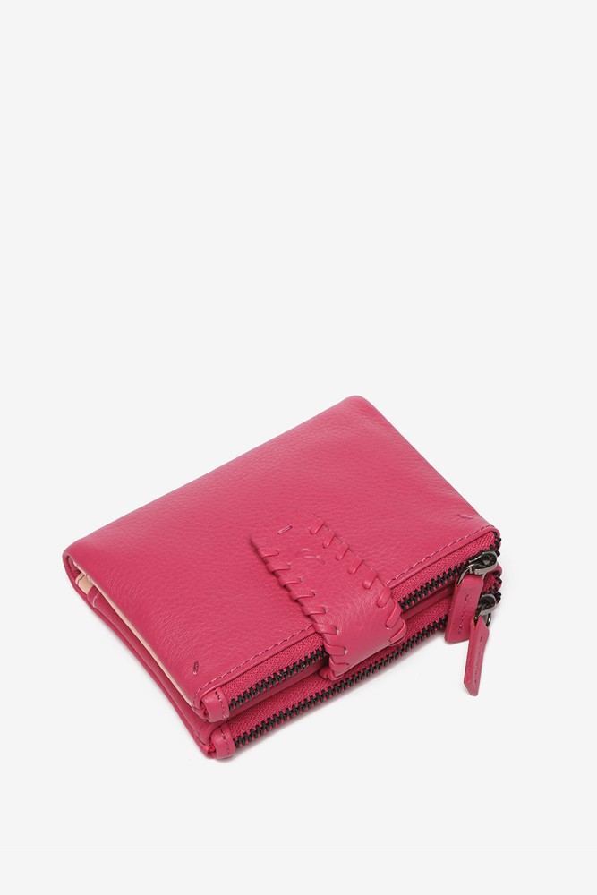 Abbacino Cartera pequeña de piel en fucsia Oferta especial de fábrica