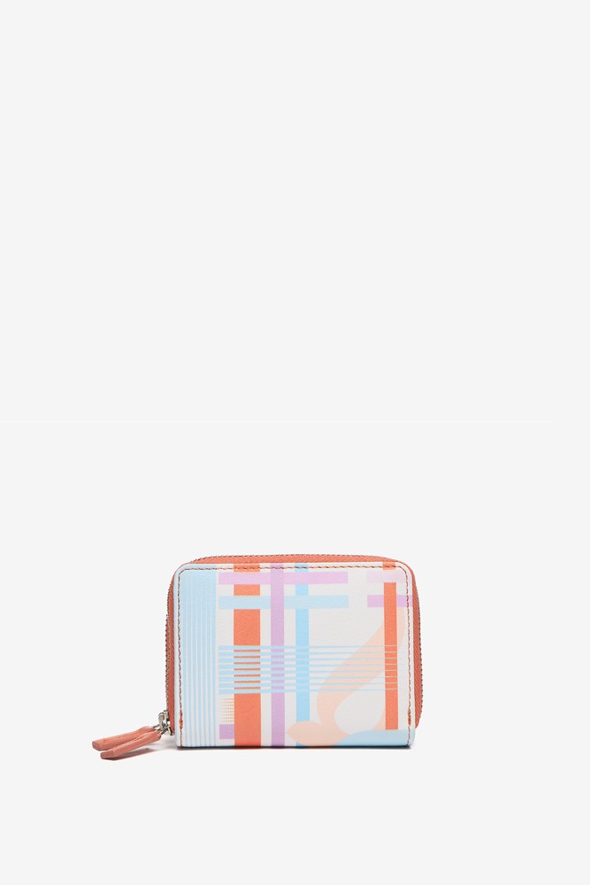 Abbacino Cartera pequeña de piel con estampado geométrico en fucsia Superdescuento