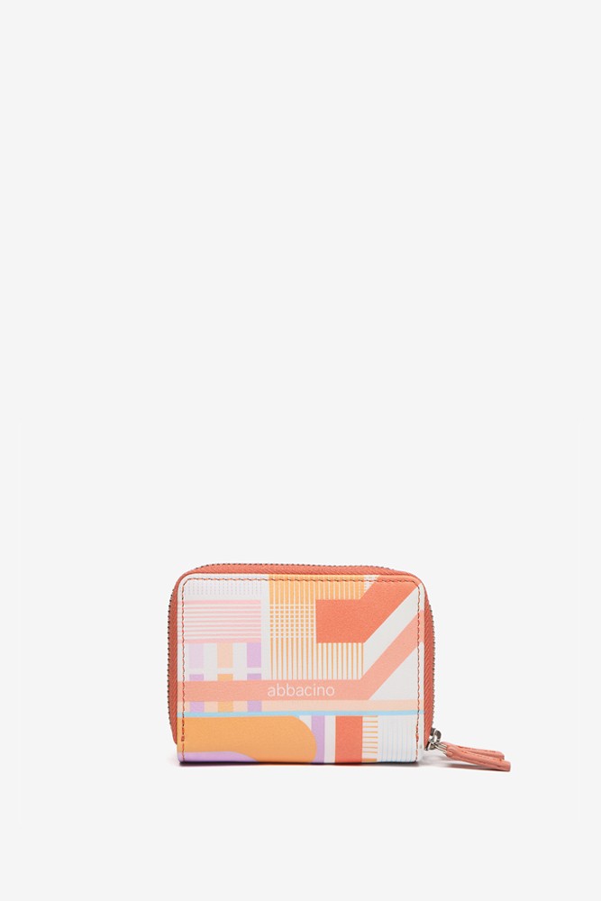 Abbacino Cartera pequeña de piel con estampado geométrico en fucsia Superdescuento