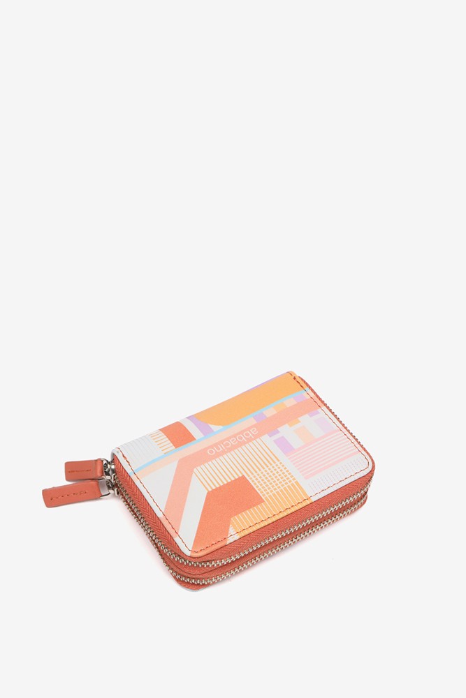 Abbacino Cartera pequeña de piel con estampado geométrico en fucsia Superdescuento