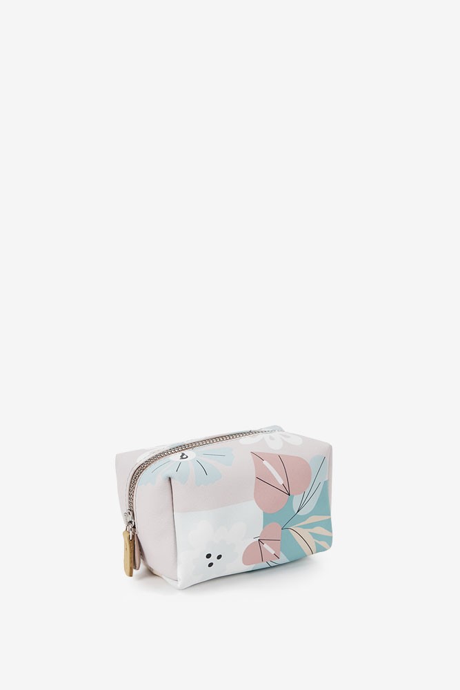 Abbacino Neceser mediano de mujer en piel con print floral