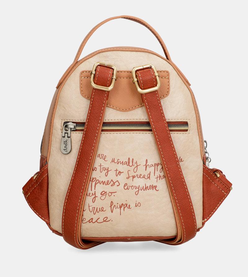 Anekke Peace & Love camel small backpack Precio ultrabajo