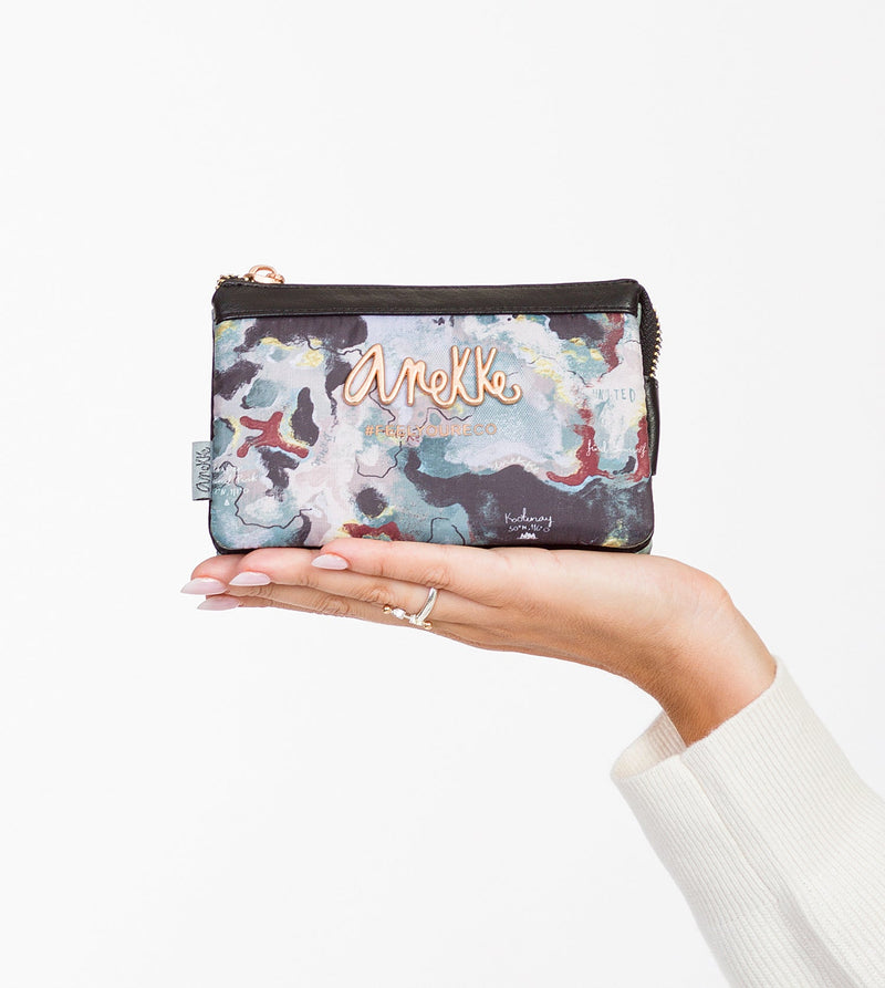 Anekke Nature Woods triple compartment coin purse Ahorra y exporta