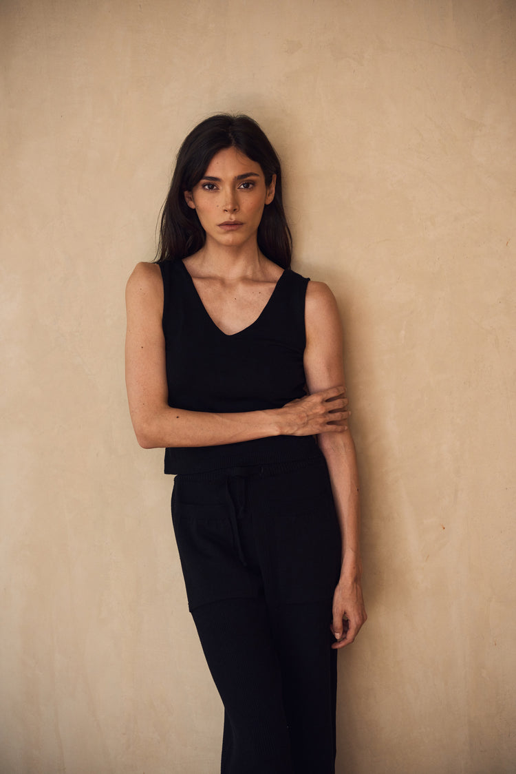 ﻿Camille Amsterdam Black Knitted Top