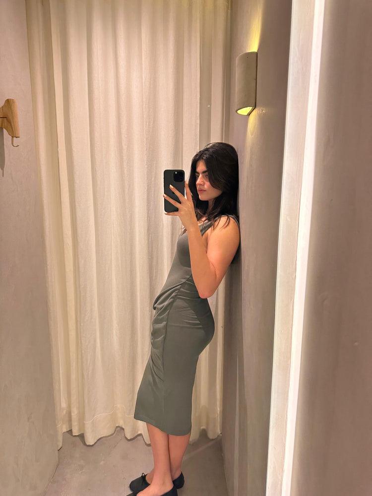 Camille Istanbul Olive Knitted Dress Precio ultrabajo