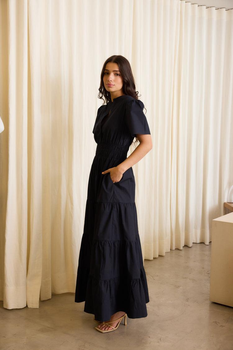 Camille Dallas Navy Dress Oferta exclusiva
