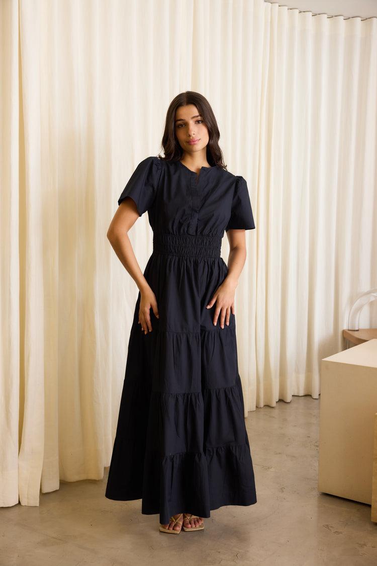 Camille Dallas Navy Dress Oferta exclusiva