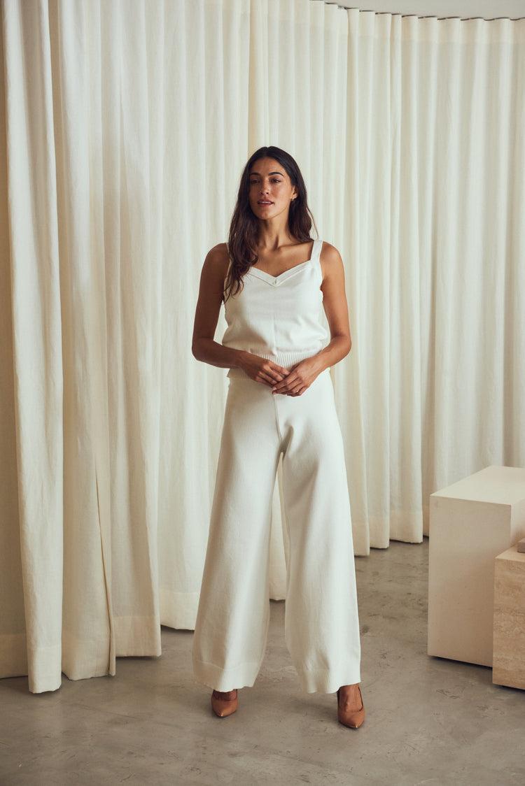 Camille Denver White Knitted Pants Rebajas de fin de temporada