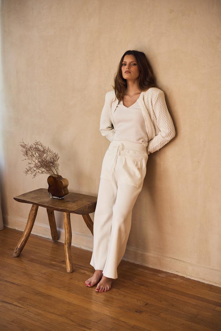 Camille Lisbon White Knitted Pants ÚLTIMAS EDICIONES