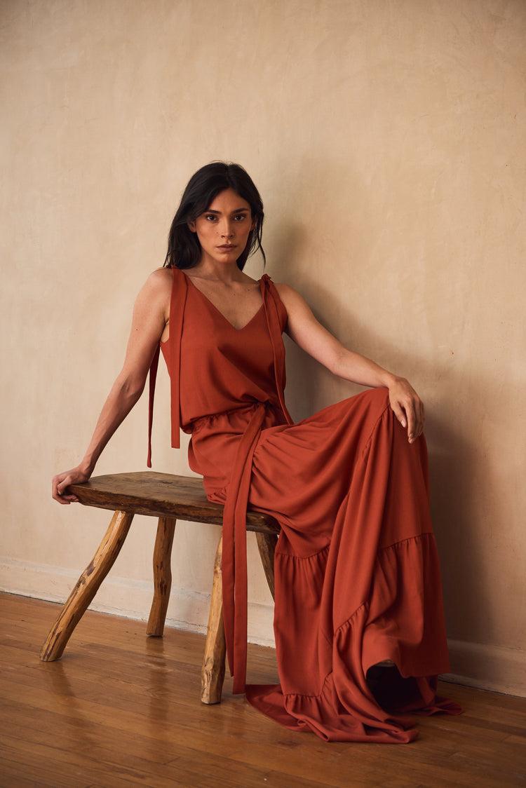 Camille Santorini Terracota Dress Promoción trimestral