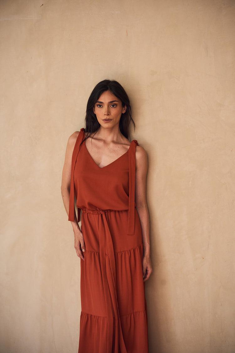 Camille Santorini Terracota Dress Promoción trimestral