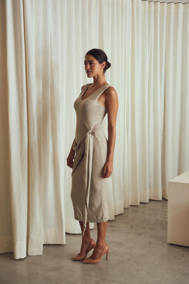 Camille Istanbul Taupe Knitted Dress Rebajas online