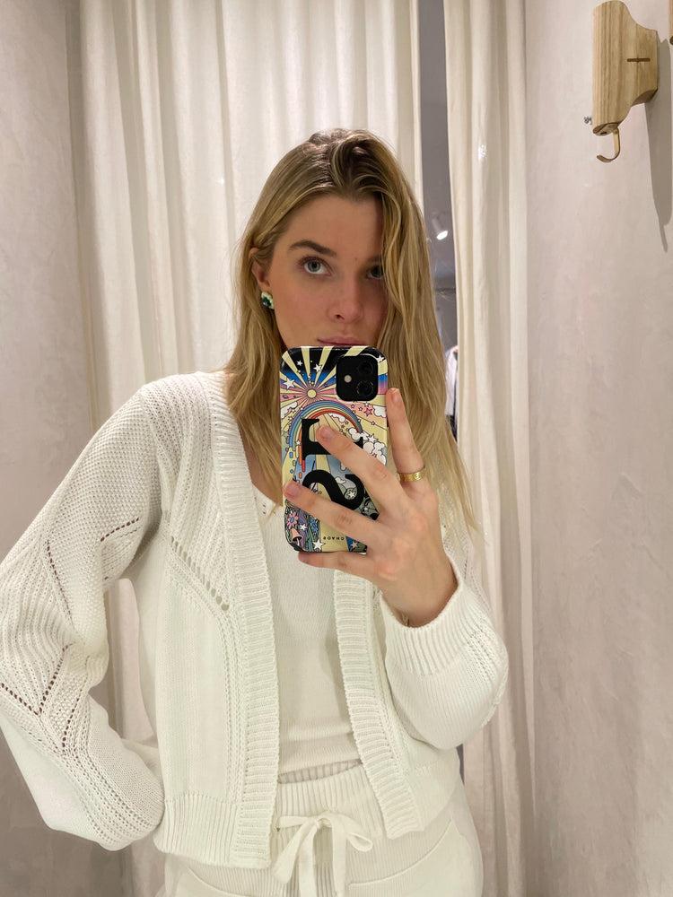Camille Kansas White Knitted Sweater Envío gratis