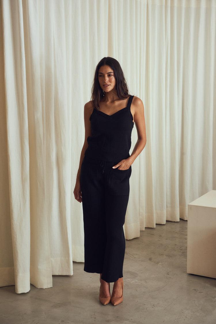 Camille Morocco Black Knitted Top Oferta exclusiva