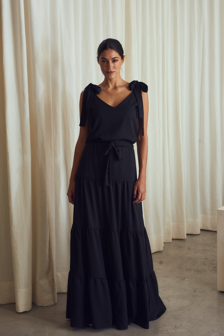 Camille Santorini Black Dress Envío internacional gratuito