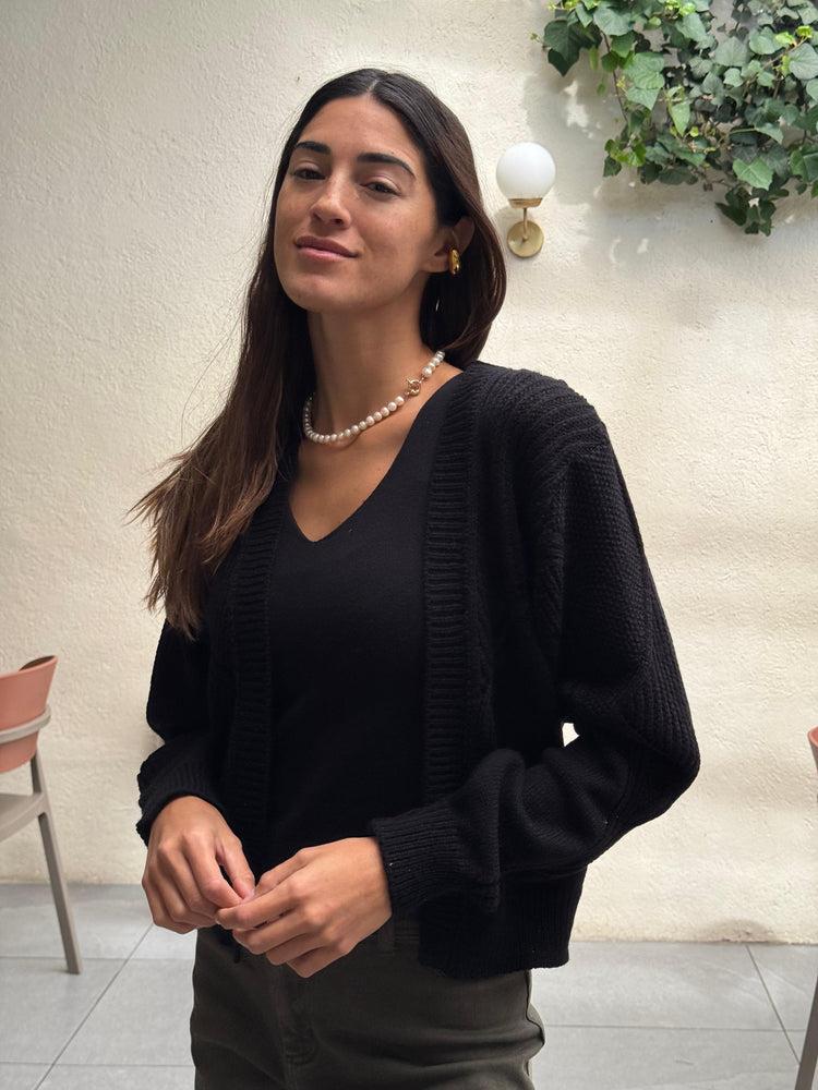 Camille Kansas Black Knitted Sweater En línea