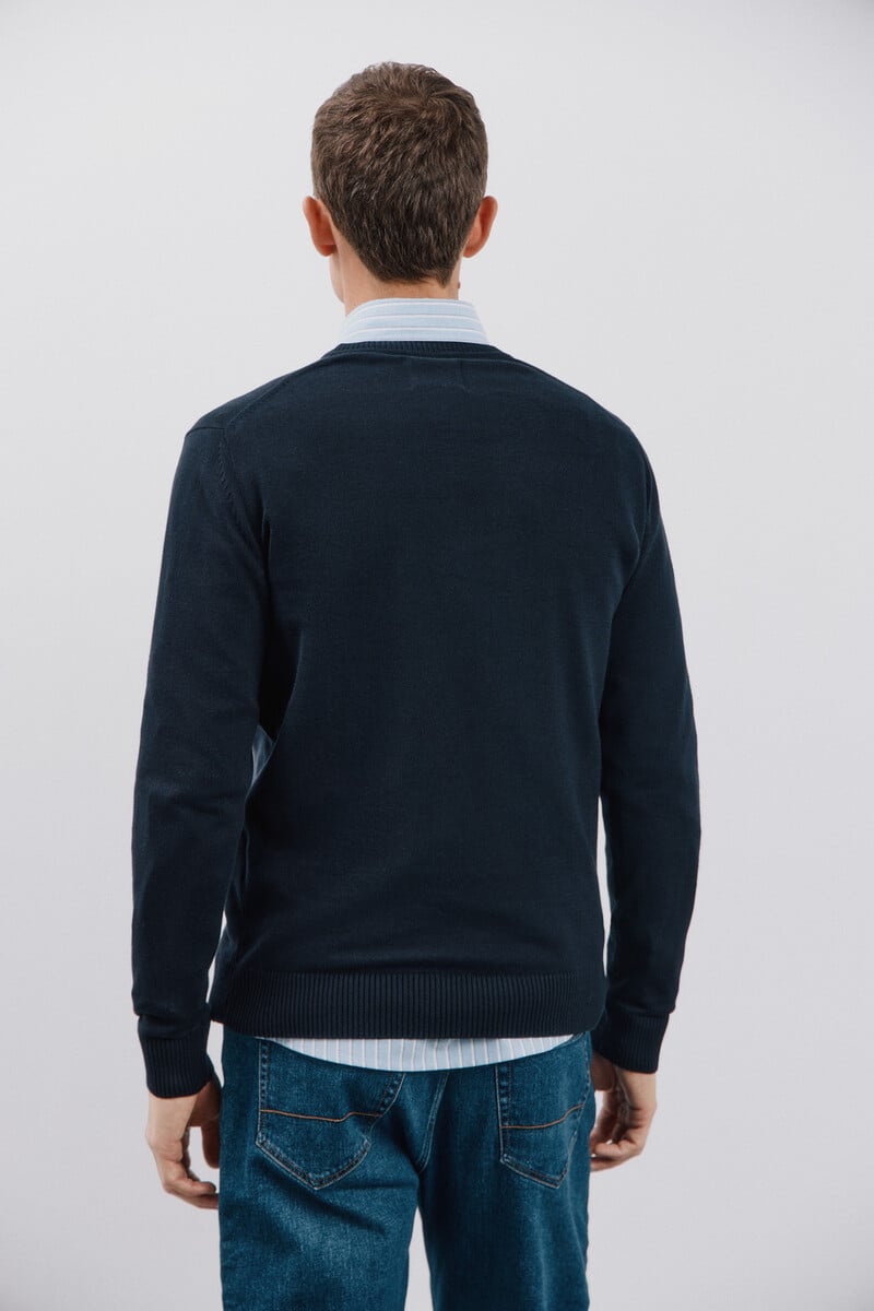 Cortefiel Jersey algodón cuello pico básico Últimos 2 días